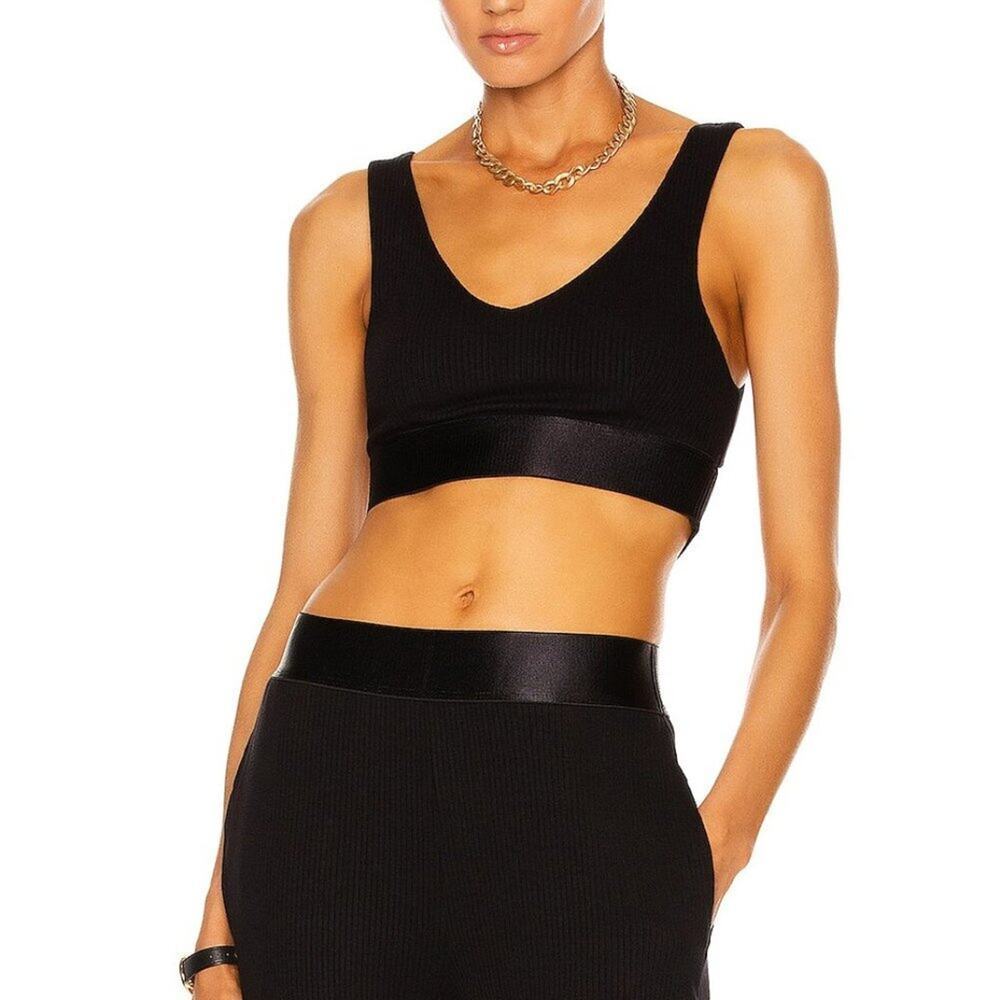 NWT The Range Alloy Rib Elastic Bralette in Black Large